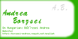 andrea borzsei business card